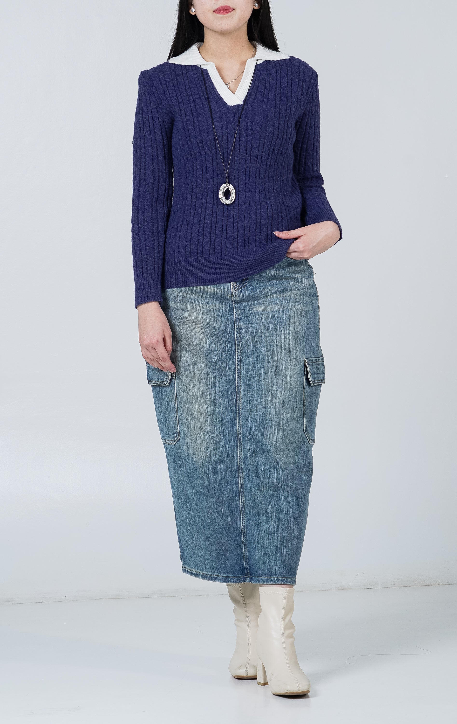 Alivia Knit Top Navy