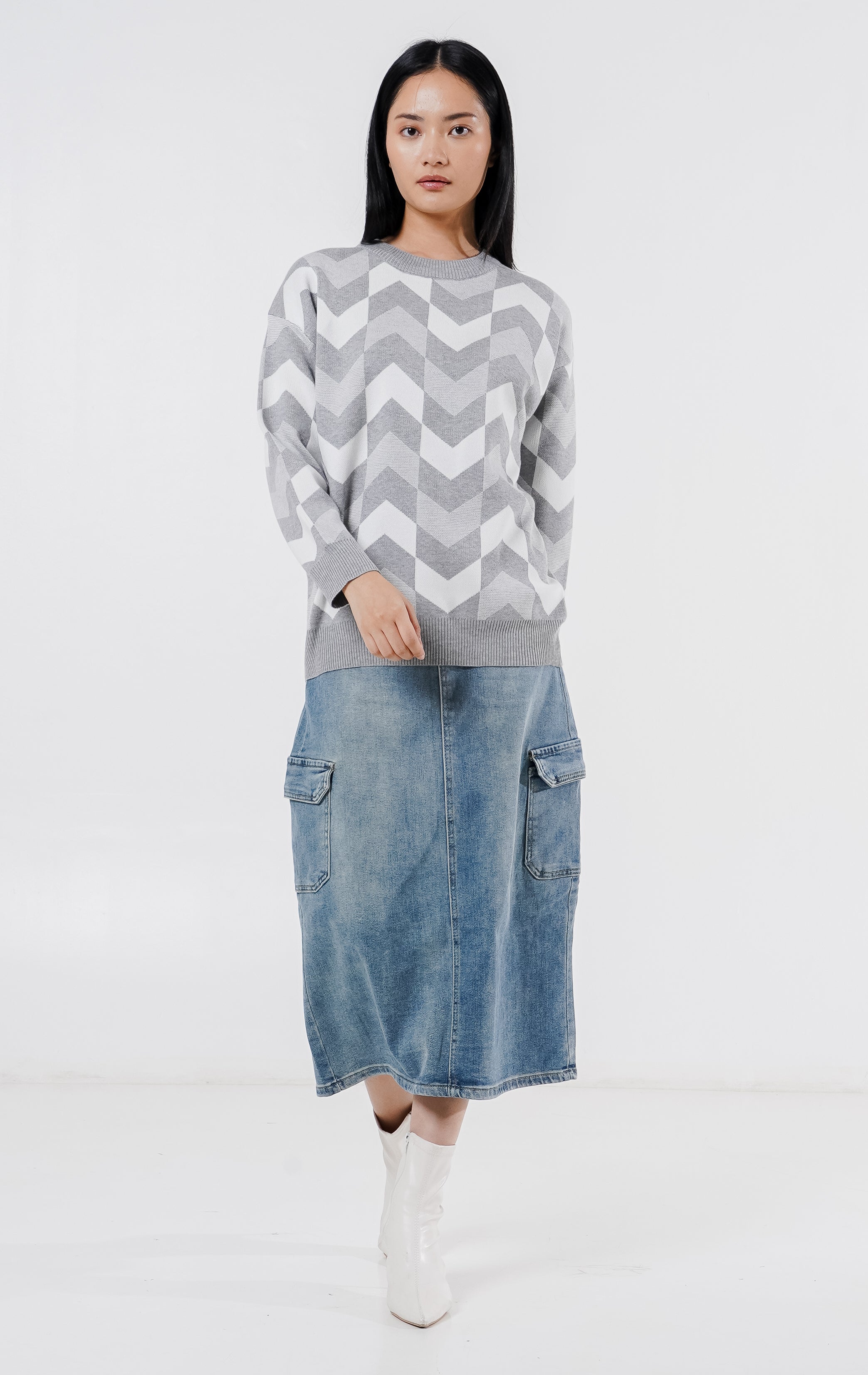 Skye Knit Top Grey