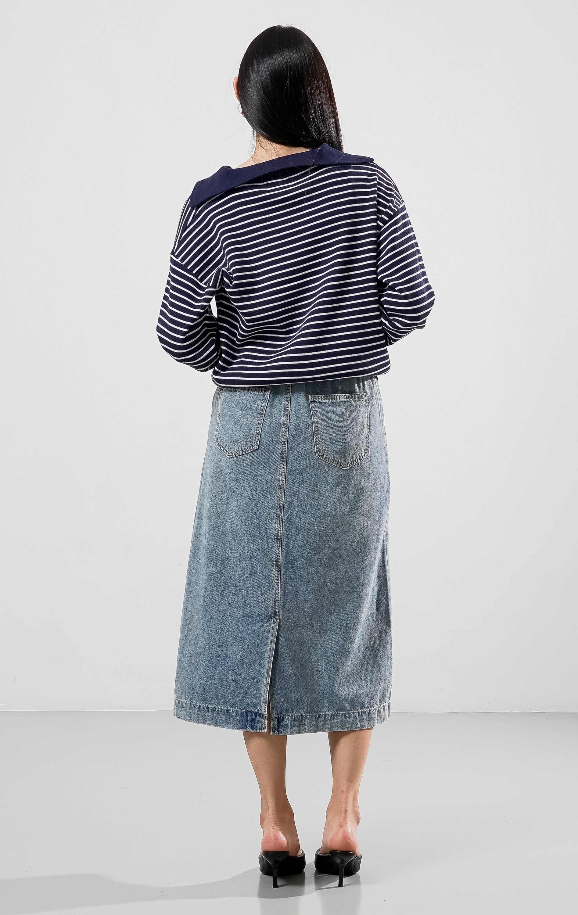 Yeona Sweater Navy Striped