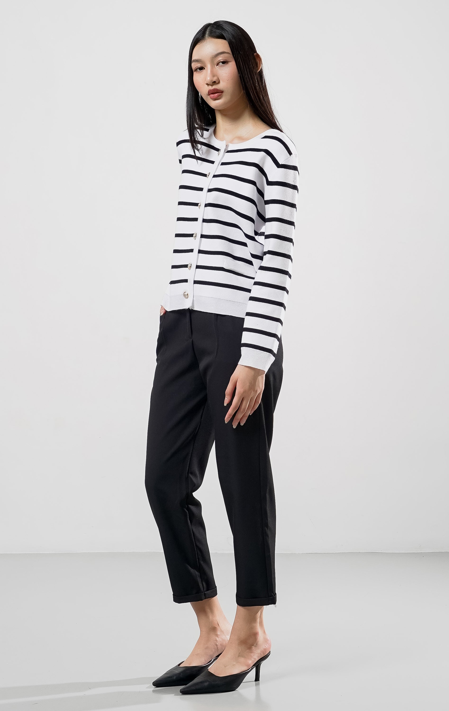 Santa Cardigan Black Striped