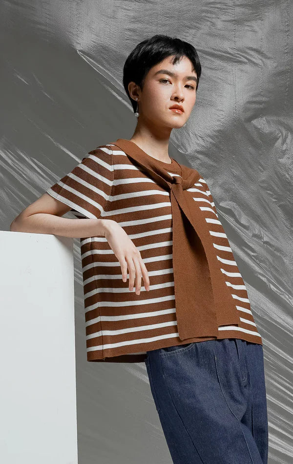 Alicia Top Brown Striped