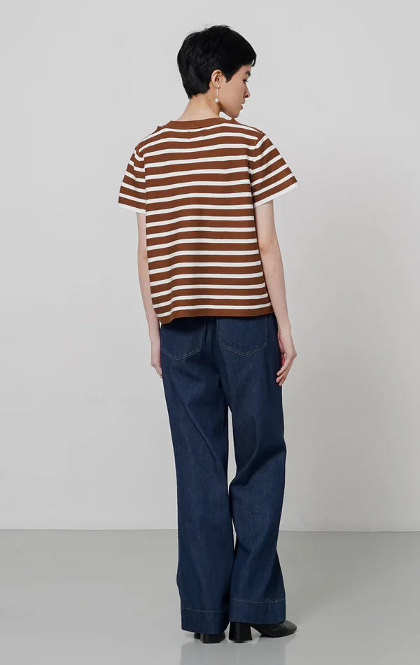 Alicia Top Brown Striped