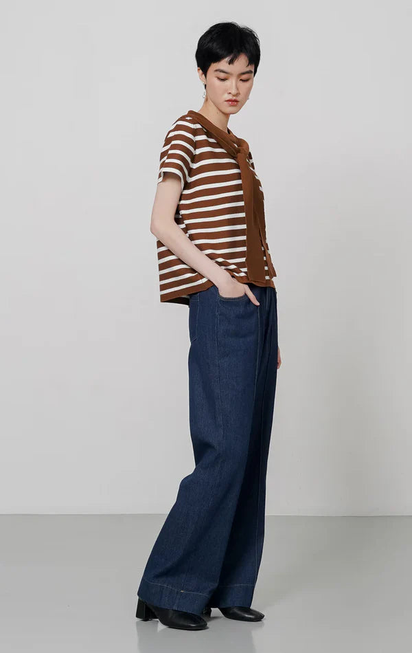 Alicia Top Brown Striped