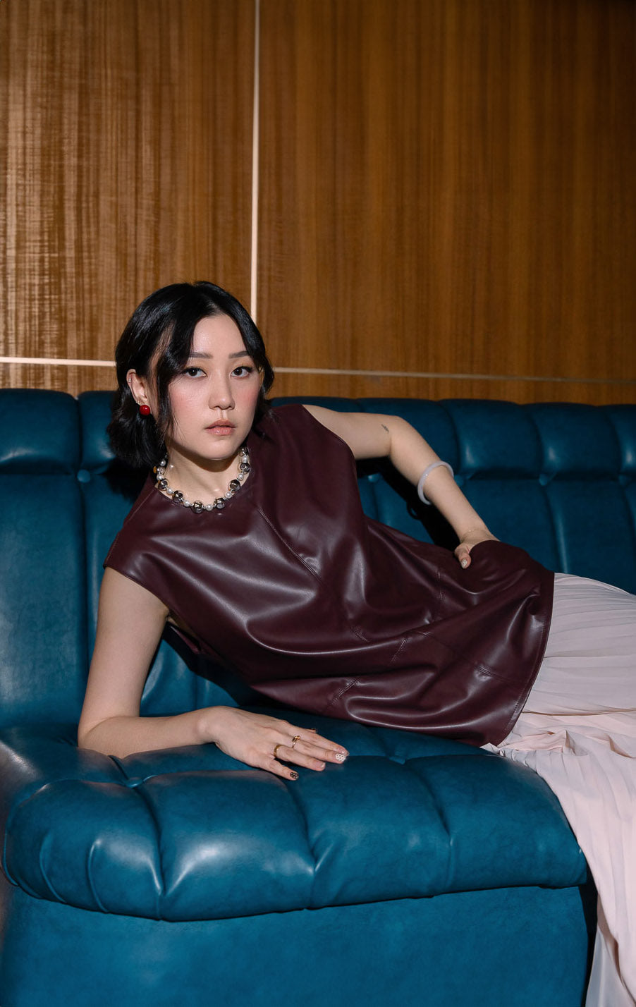 Katriel Top Leather Maroon