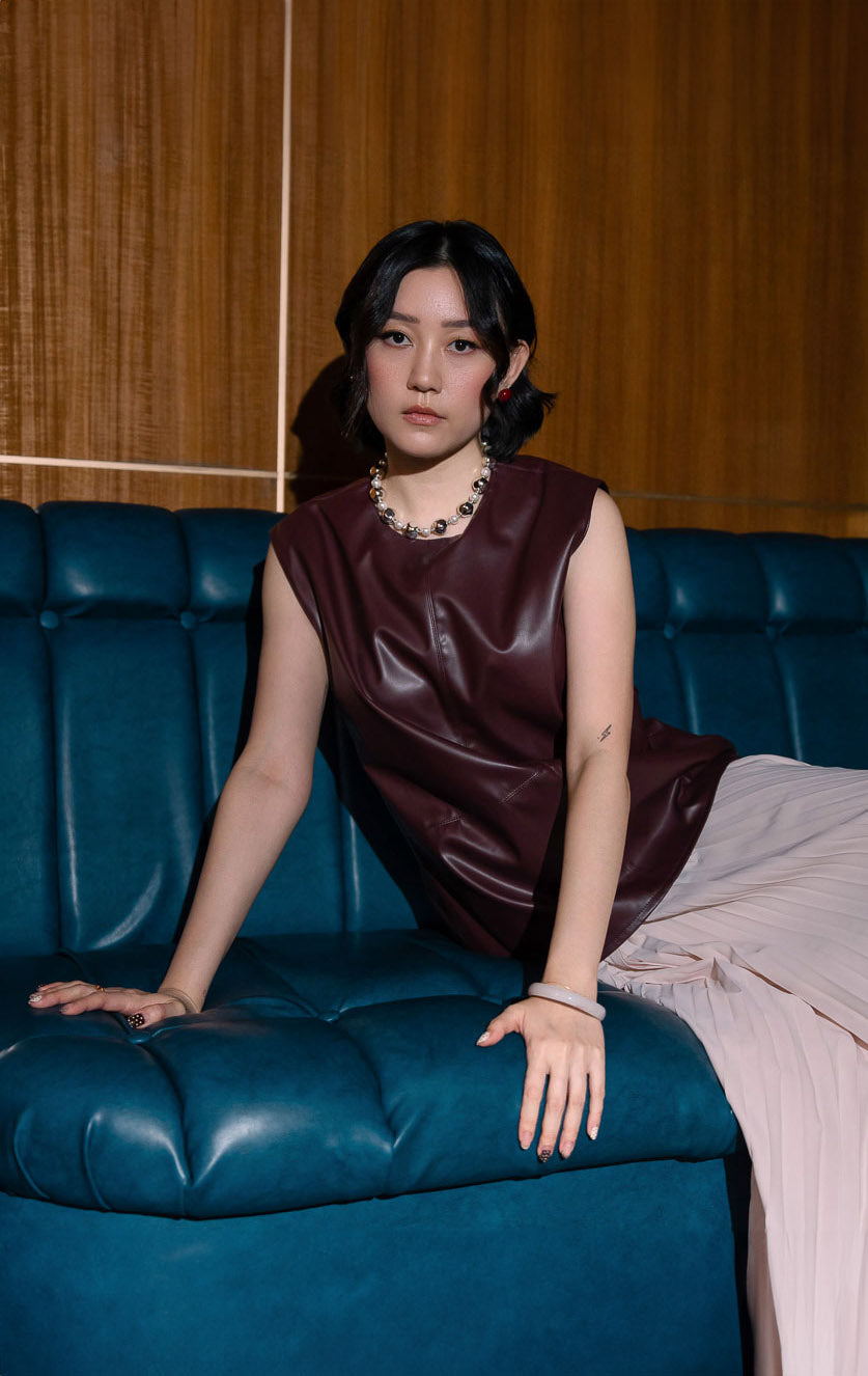 Katriel Top Leather Maroon