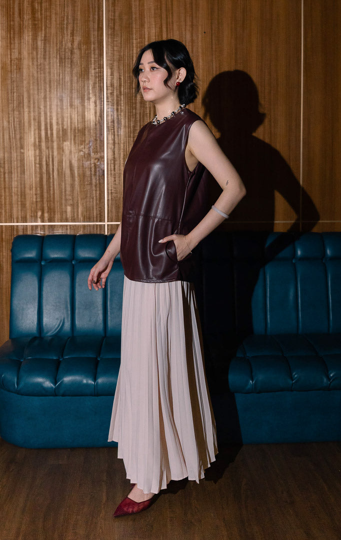 Katriel Top Leather Maroon