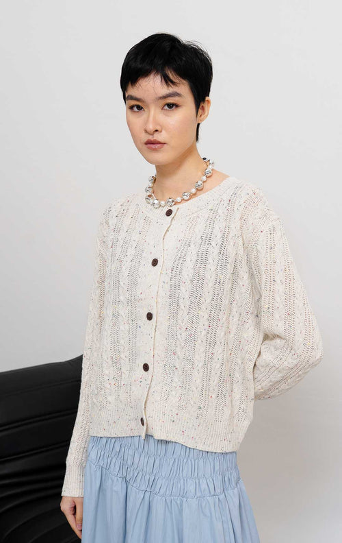 Hazel Cardigan White