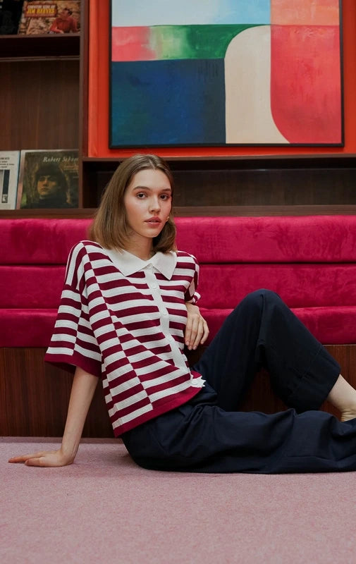 Isla Top Red Striped