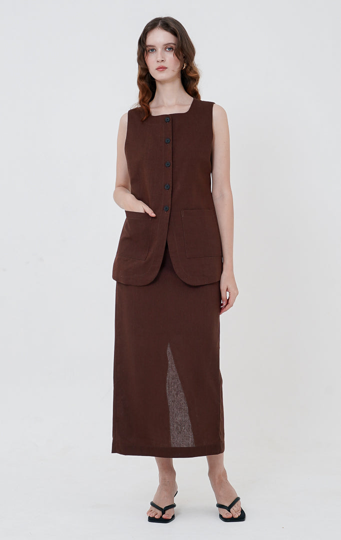 SH Beverly Vest Brown