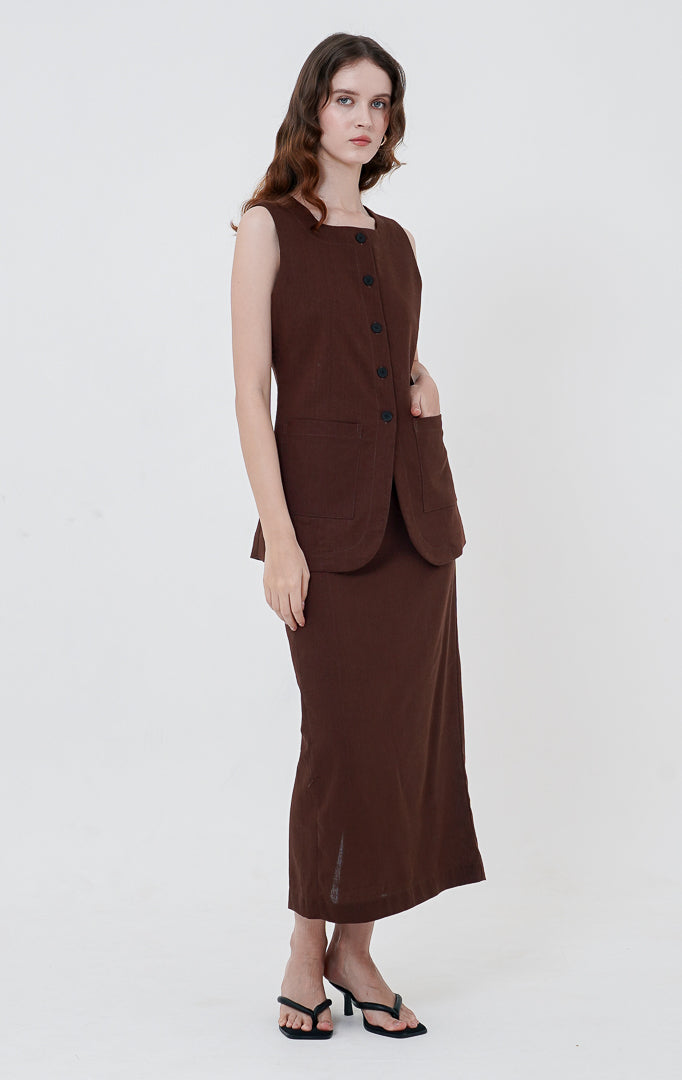 SH Beverly Vest Brown