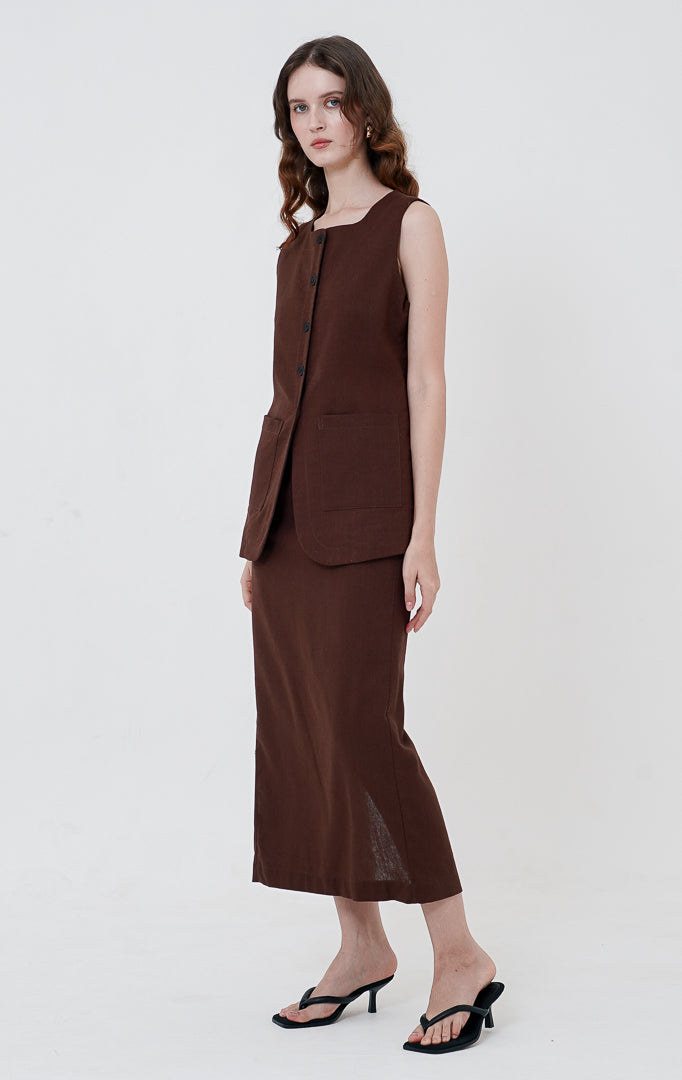 SH Beverly Vest Brown