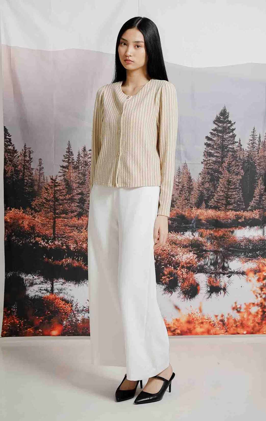 Calianna Top Brown Striped