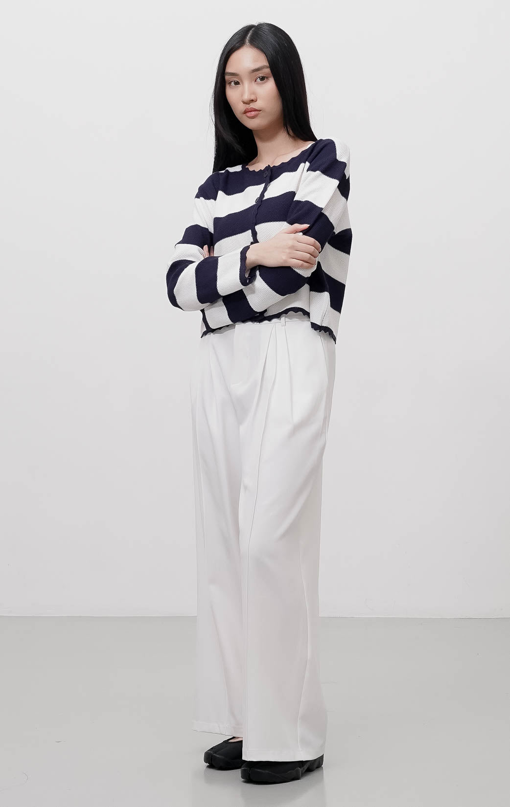 Emilina Cardigan Navy Striped