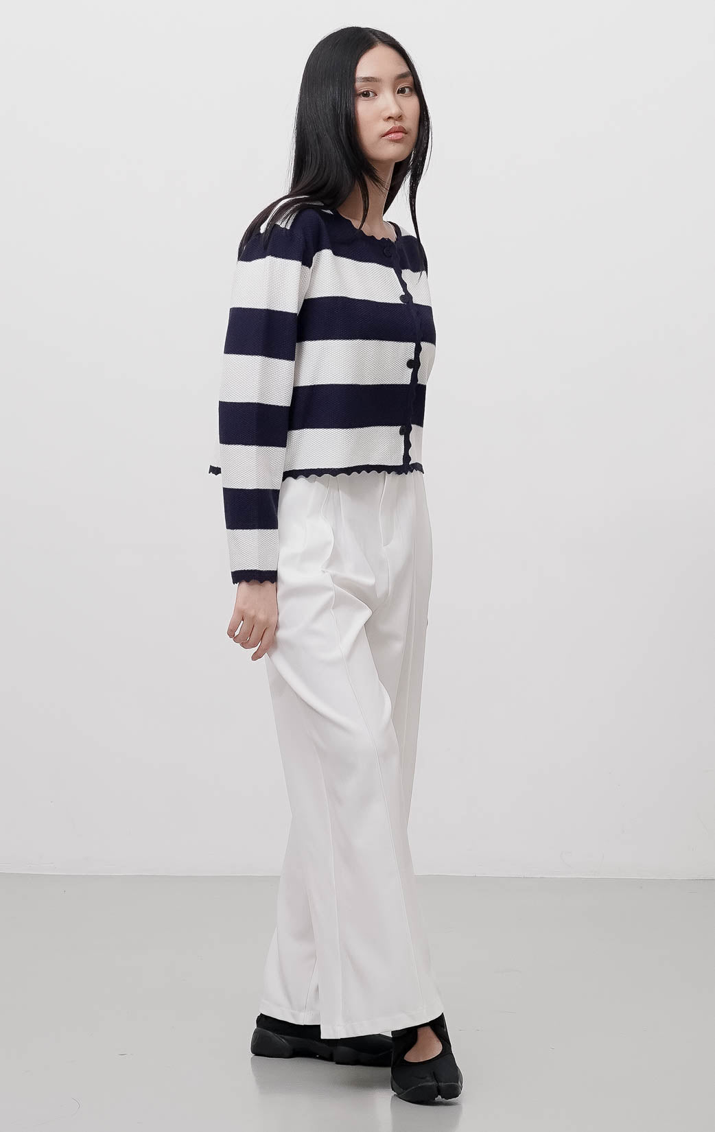 Emilina Cardigan Navy Striped
