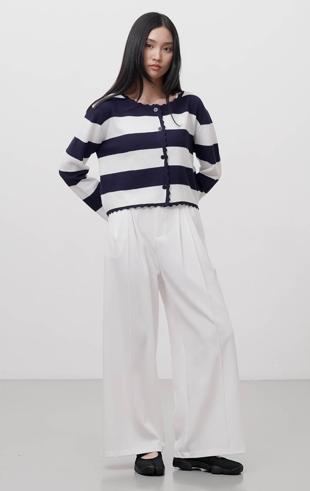 Emilina Cardigan Navy Striped