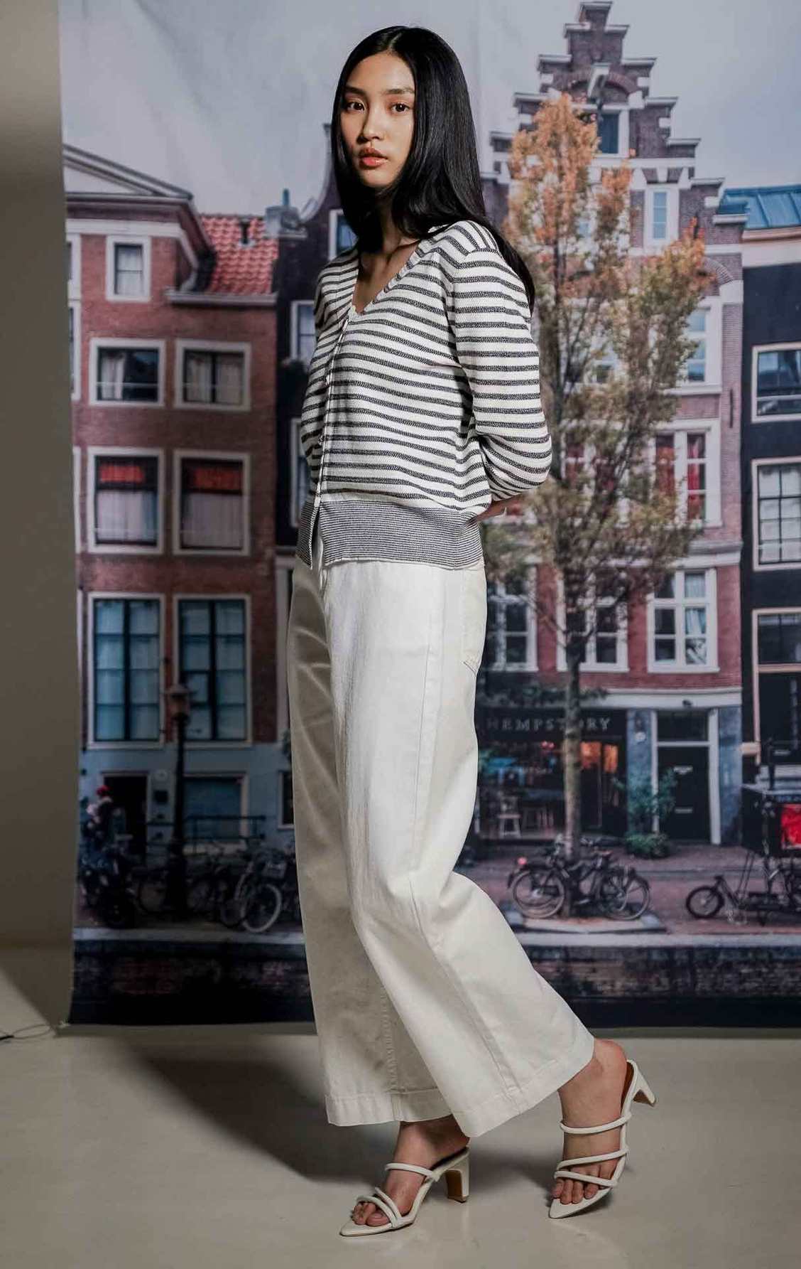 Remy Cardigan Grey Striped