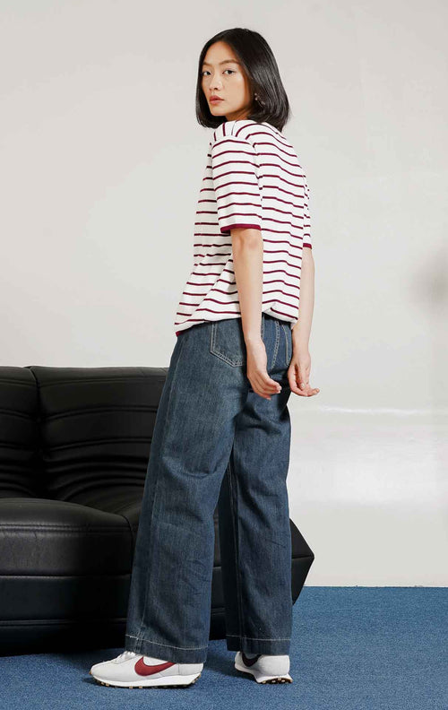 Rerena Top Maroon Striped