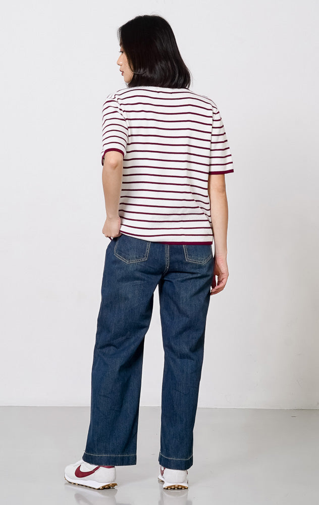 Rerena Top Maroon Striped
