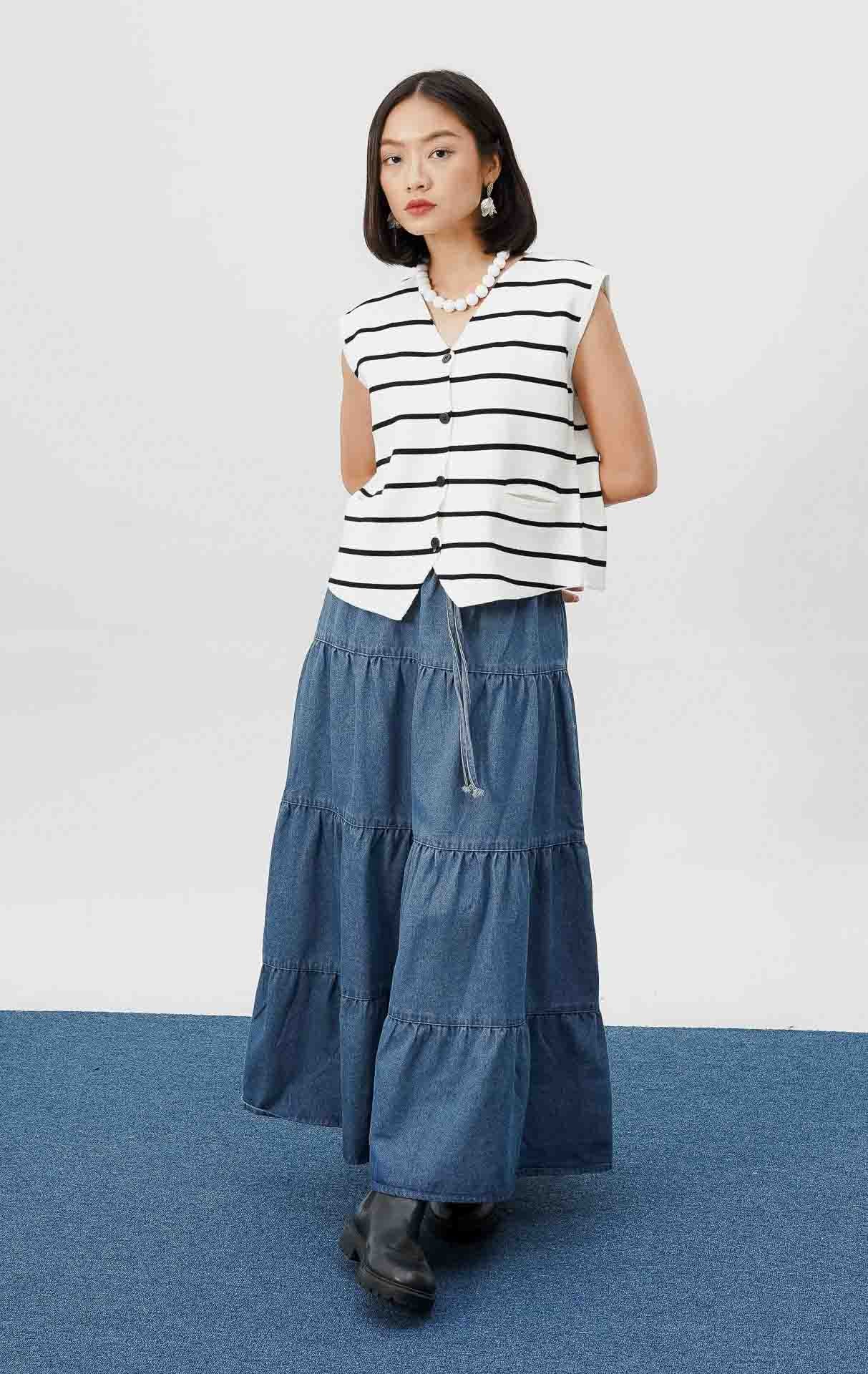Orion Vest White Stripe