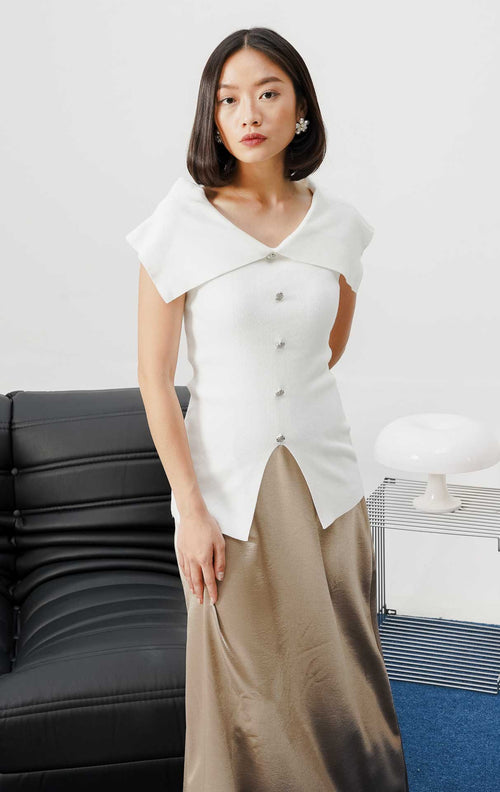 Mckenzie Knit Top White