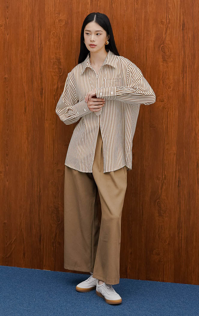 Caisyn Top Brown Striped