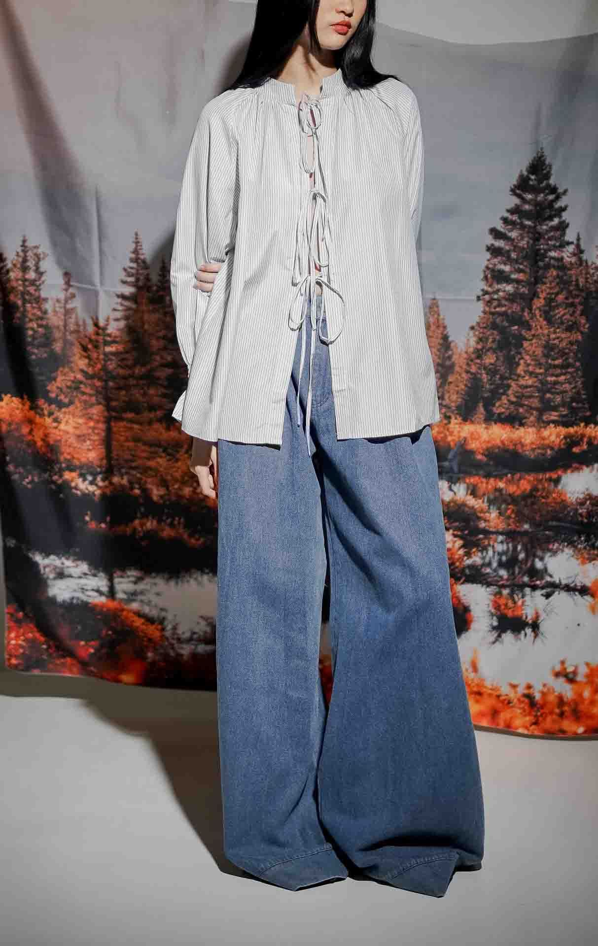 Edellia Top Grey Stripe