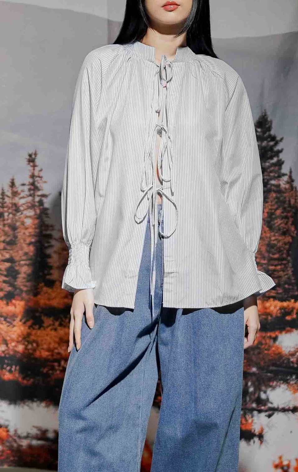 Edellia Top Grey Stripe