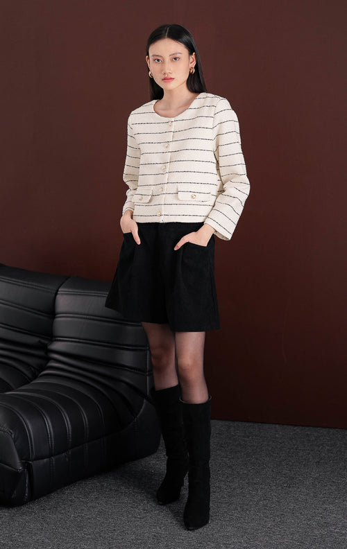 Arianna Cardigan White Striped