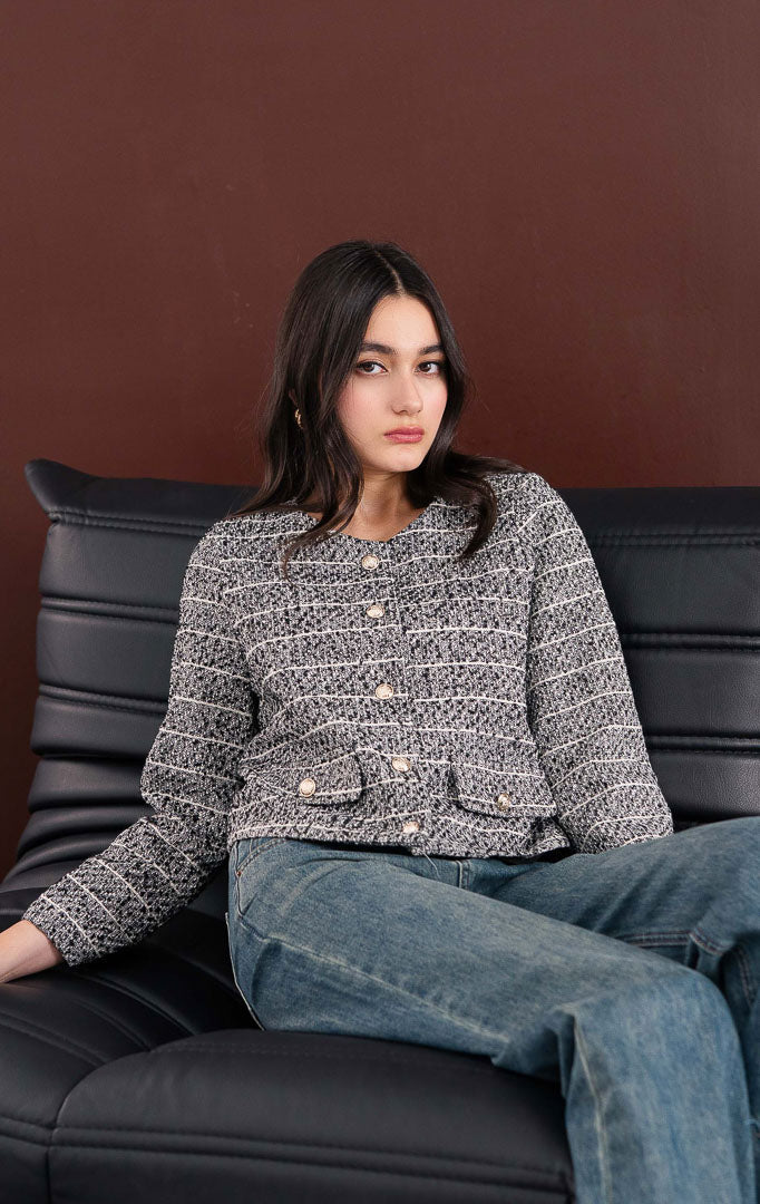 Arianna Cardigan Black Striped