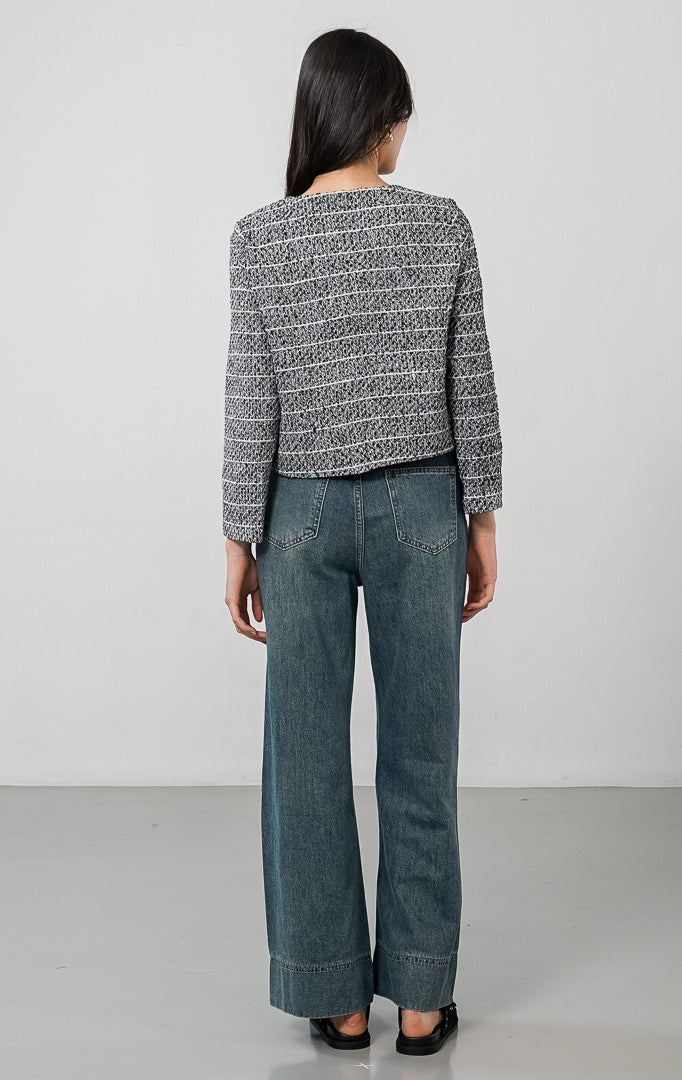 Arianna Cardigan Black Striped