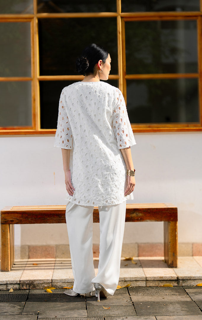 EID Latifa Top White