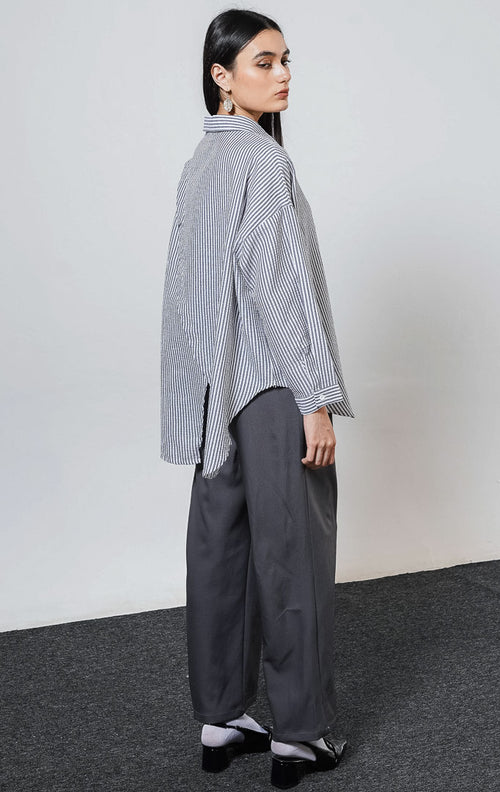 Damien Top Grey Stripe