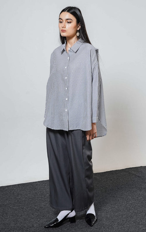 Damien Top Grey Stripe