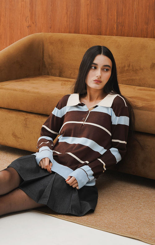 Julia Sweater Brown Striped