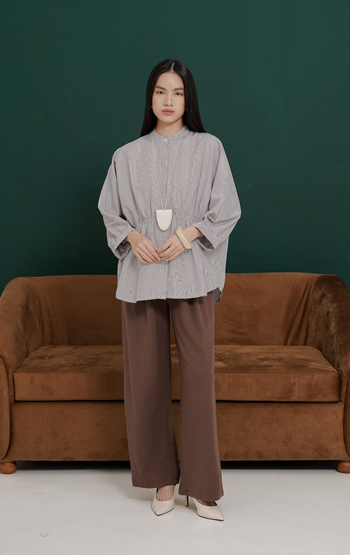 Ginera Top Brown Striped