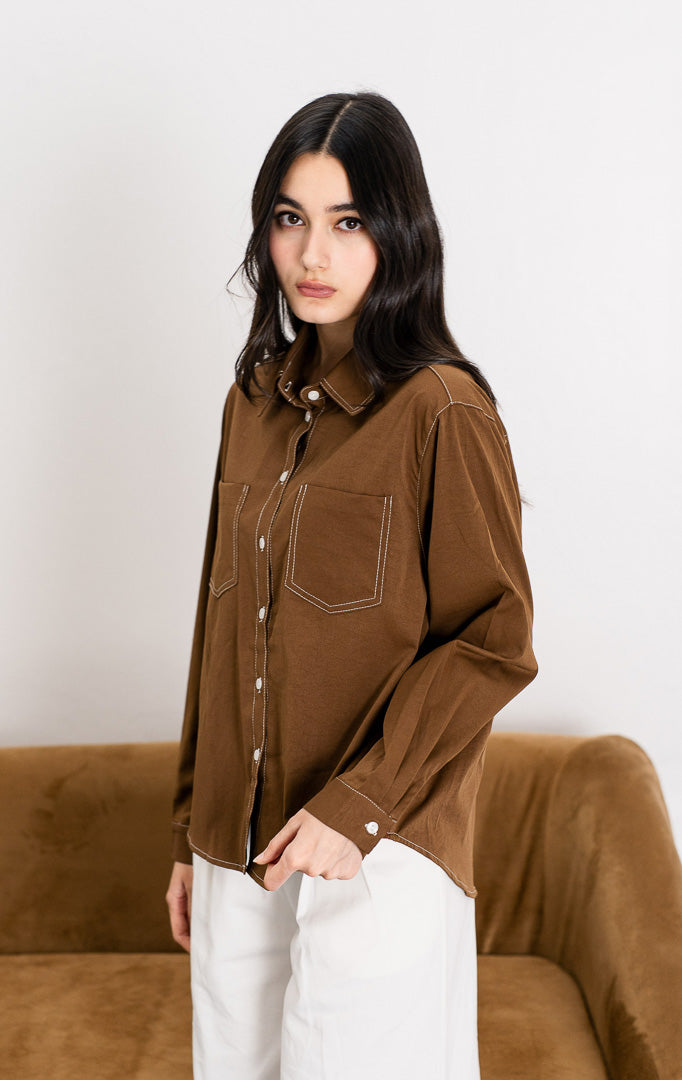 Olizia Top Brown