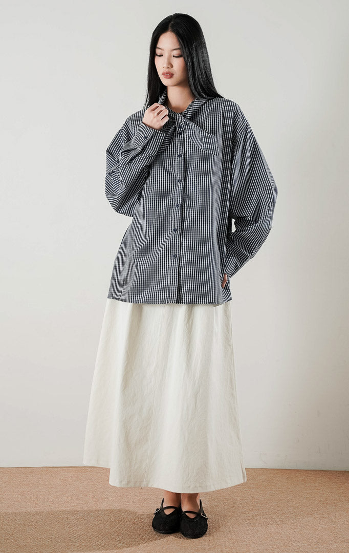Cristina Top Plaid Navy
