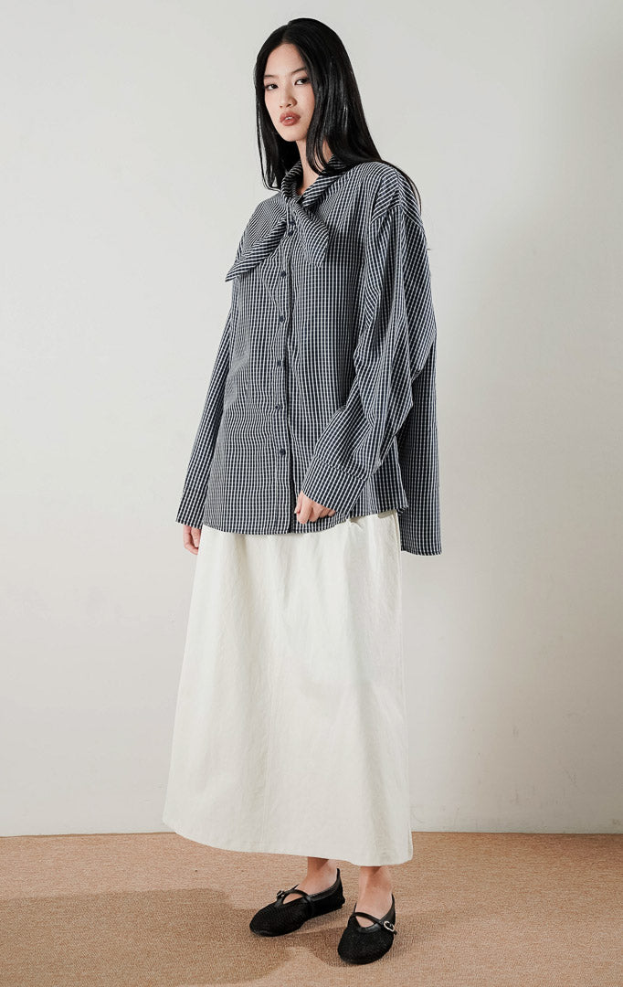 Cristina Top Plaid Navy