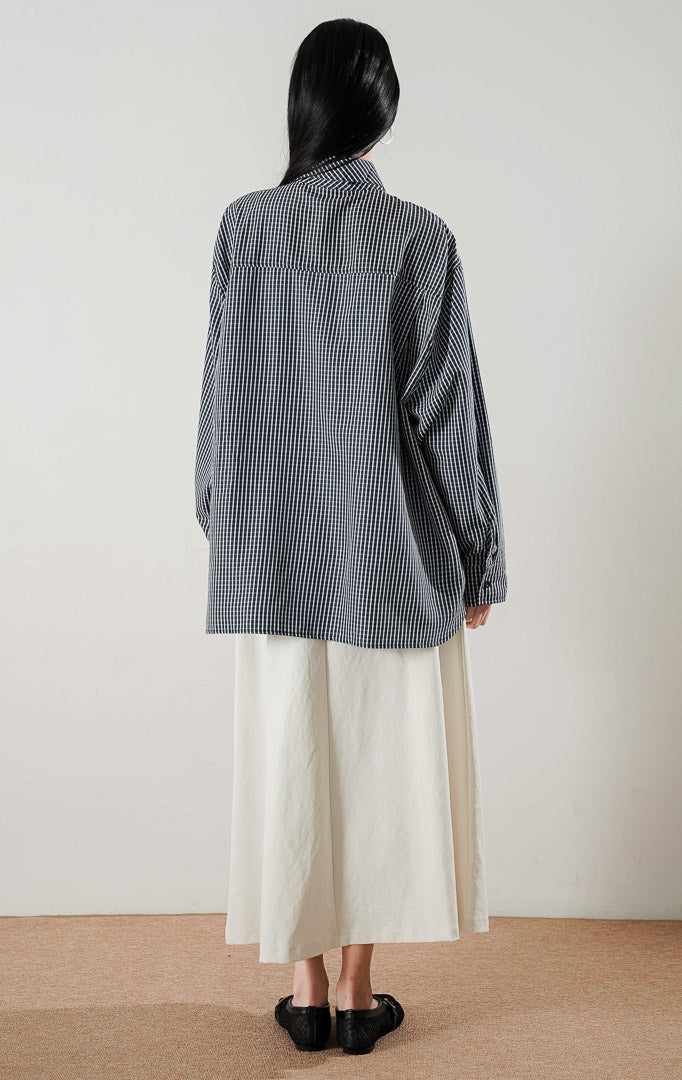 Cristina Top Plaid Navy