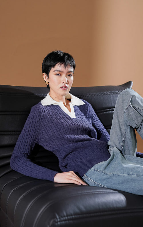 Alivia Knit Top Navy