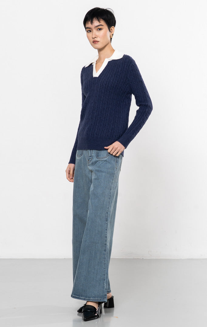 Alivia Knit Top Navy
