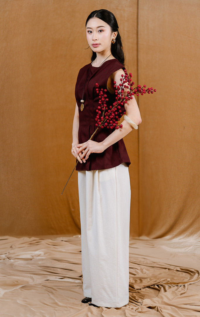 CNY Jovanna Top Maroon