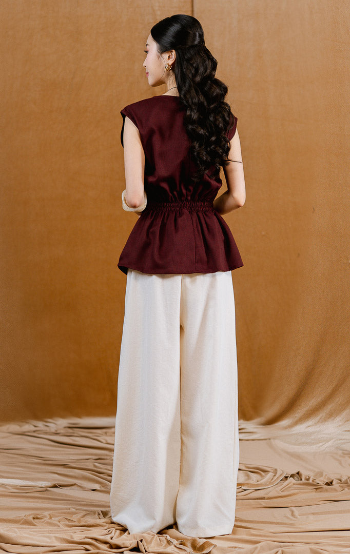 CNY Jovanna Top Maroon