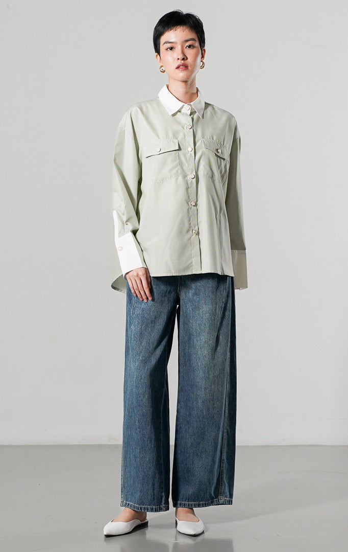 Merveille Top Green Stripe
