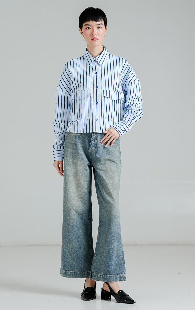 Georgette Top Light Blue