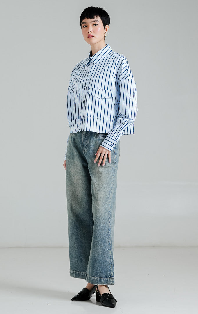 Georgette Top Light Blue