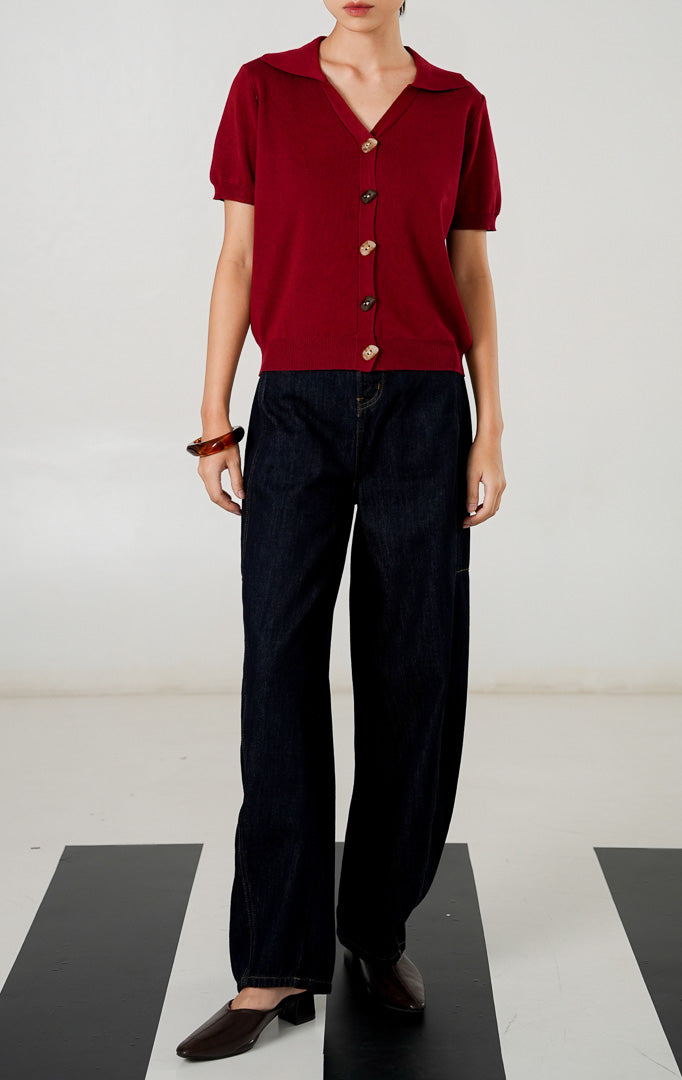 Esra Top Maroon