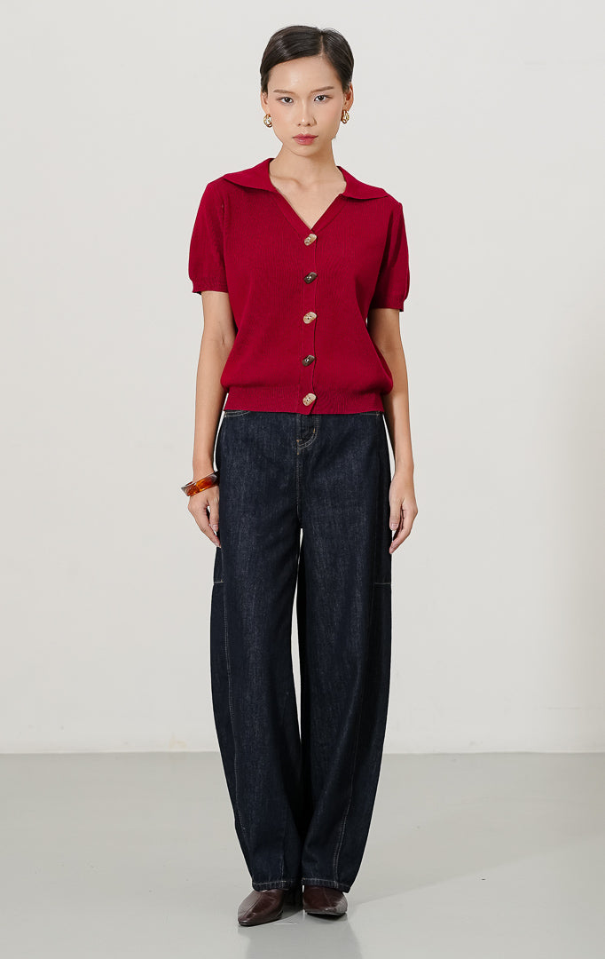Esra Top Maroon