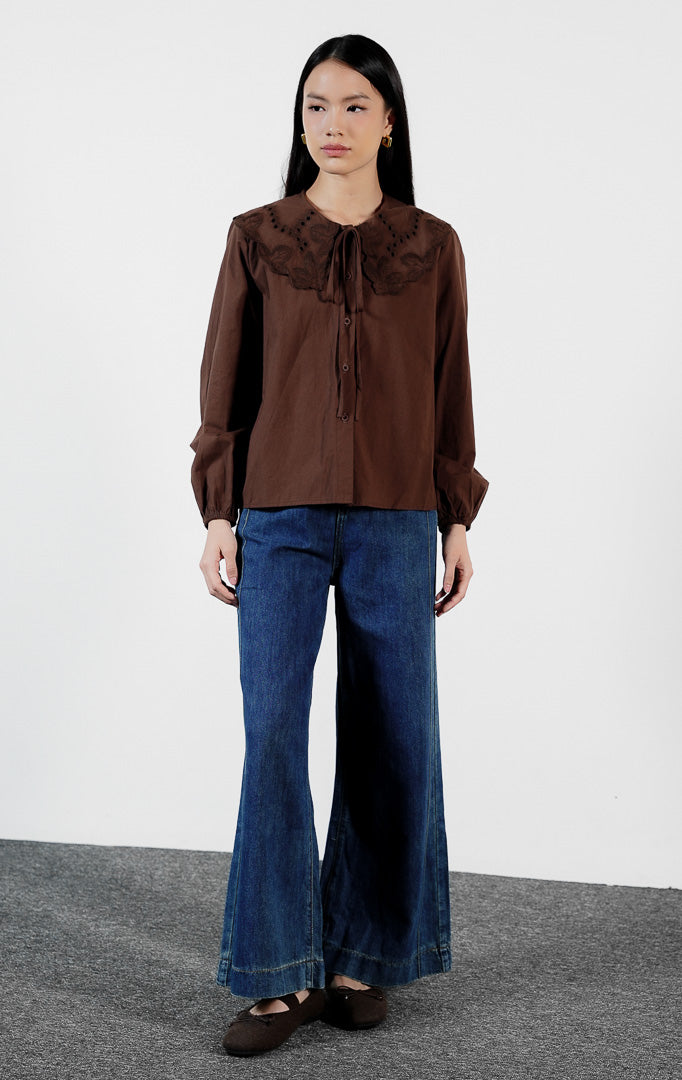 Lioren Top Dark Brown