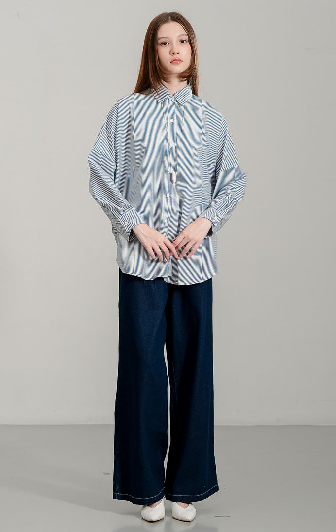 Dayle Top Dark Blue Striped